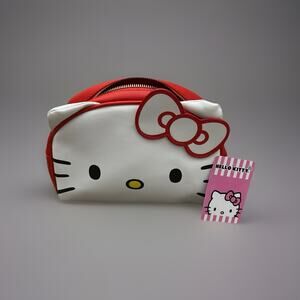 Hello Kitty Dome Makeup Travel Pouch - Red and White- New with tags